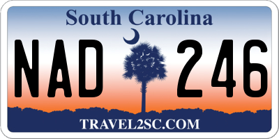 SC license plate NAD246