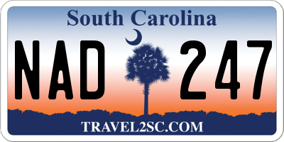 SC license plate NAD247