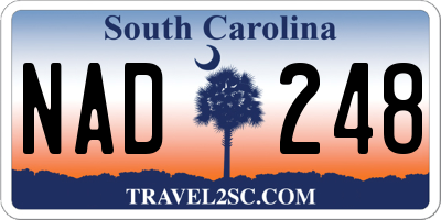 SC license plate NAD248