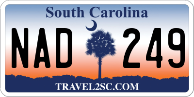 SC license plate NAD249