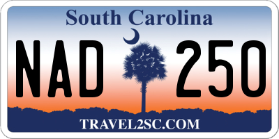 SC license plate NAD250