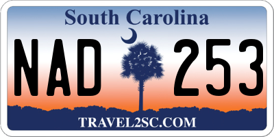 SC license plate NAD253