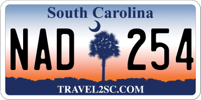 SC license plate NAD254