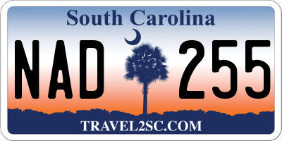 SC license plate NAD255