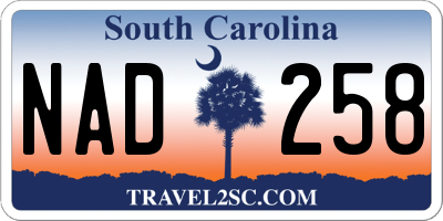 SC license plate NAD258