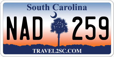 SC license plate NAD259
