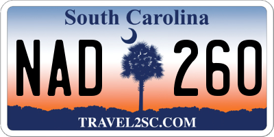 SC license plate NAD260