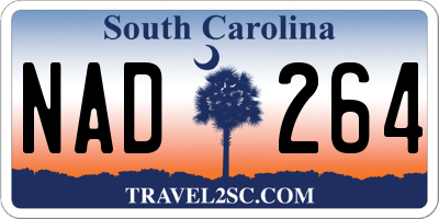 SC license plate NAD264