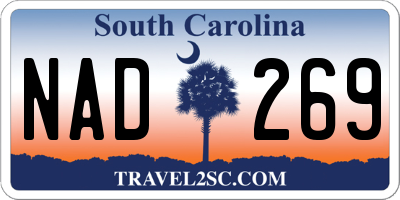 SC license plate NAD269
