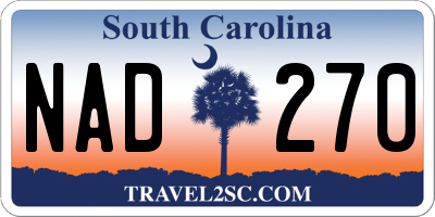 SC license plate NAD270