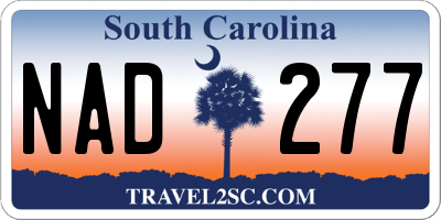 SC license plate NAD277