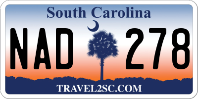 SC license plate NAD278