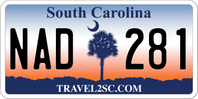 SC license plate NAD281