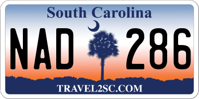 SC license plate NAD286