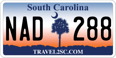 SC license plate NAD288