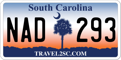 SC license plate NAD293