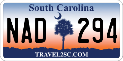 SC license plate NAD294