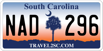 SC license plate NAD296