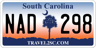 SC license plate NAD298