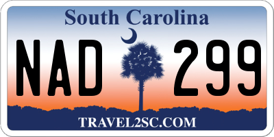 SC license plate NAD299
