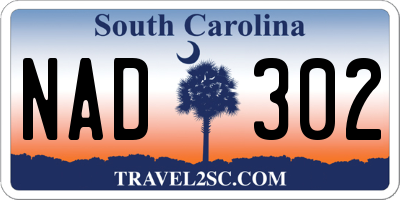 SC license plate NAD302