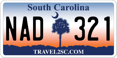 SC license plate NAD321