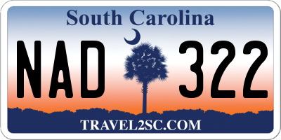 SC license plate NAD322