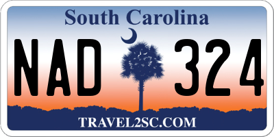 SC license plate NAD324