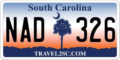 SC license plate NAD326