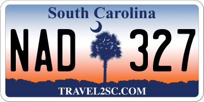 SC license plate NAD327