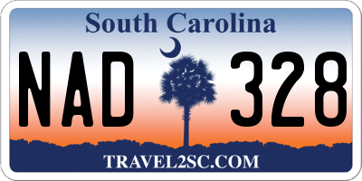 SC license plate NAD328