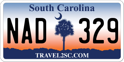 SC license plate NAD329