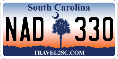 SC license plate NAD330