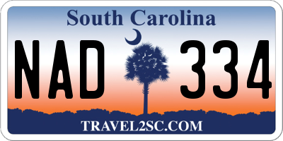 SC license plate NAD334