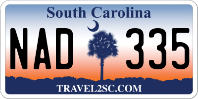 SC license plate NAD335