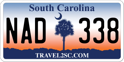 SC license plate NAD338