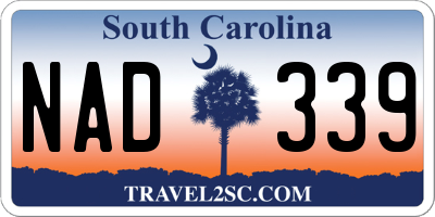 SC license plate NAD339