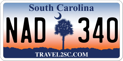 SC license plate NAD340