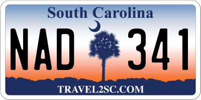 SC license plate NAD341