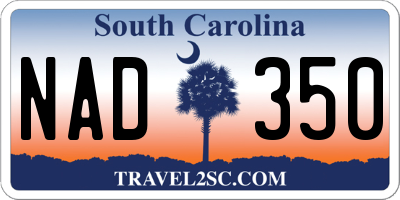 SC license plate NAD350