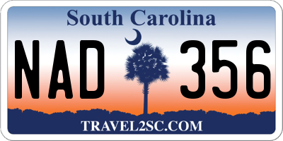 SC license plate NAD356