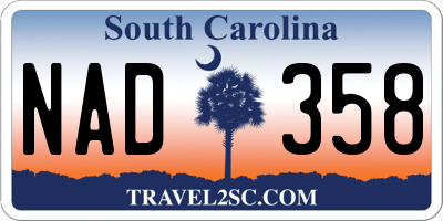 SC license plate NAD358