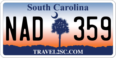 SC license plate NAD359