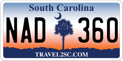 SC license plate NAD360