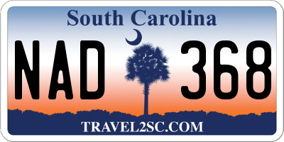 SC license plate NAD368