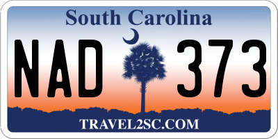 SC license plate NAD373