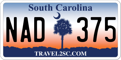 SC license plate NAD375