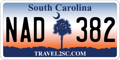 SC license plate NAD382