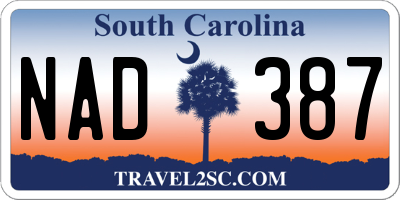 SC license plate NAD387