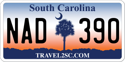 SC license plate NAD390